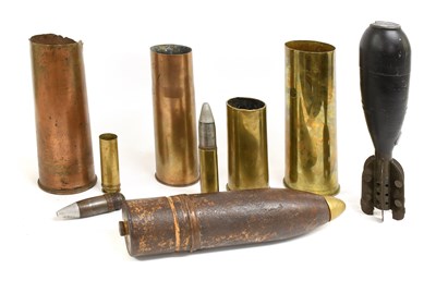 Lot 232 - Eight Pieces of Inert Ordnance :- a US 75mm...