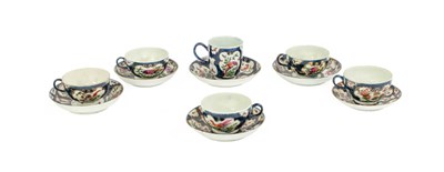 Lot 15 - Four Worcester Porcelain Teacups and Saucers,...