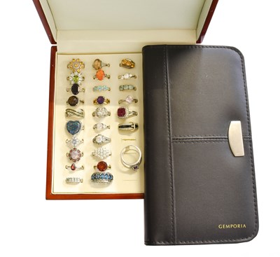 Lot 331 - Twenty-Seven Silver/White Metal Multi-Gem Set...