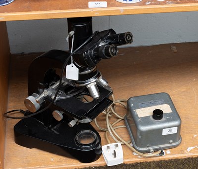 Lot 28 - Ernst Leitz Binocular Microscope, black...