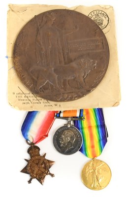 Lot 25 - A First World War Casualty Mons Trio and...