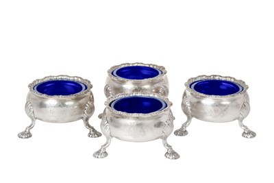 Lot A Set of Four George II Silver Salt-Cellars