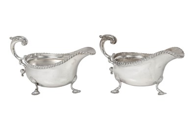 Lot A Pair of Edward VII Silver Sauceboats