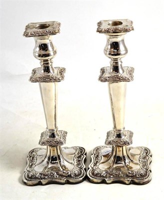 Lot 79 - Pair of silver candlesticks
