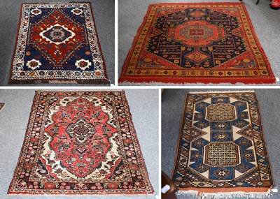 Lot 353 - Hamadan Rug, the strawberry field centred by a...