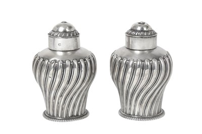 Lot A Pair of George III Silver Tea-Caddies