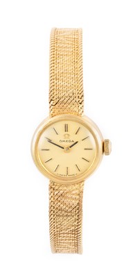 Lot 2492 - Omega: A Lady's 9 Carat Gold Wristwatch,...