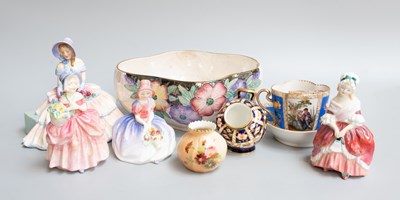Lot 68 - Four Royal Doulton Figures, "Monica", "Cissie",...