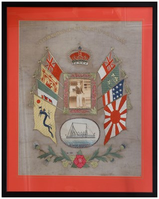 Lot 244 - An Edwardian Sailor's Needlework Picture - "In...