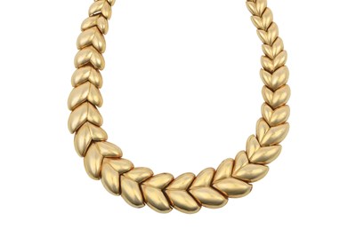 Lot 2201 - A Leaf Necklace, by Tiffany & Co. of yellow...