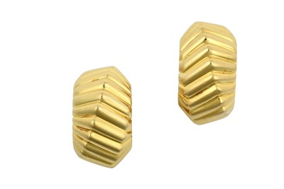 Lot 2205 - A Pair of Cordis Hoop Earrings, by Tiffany &...