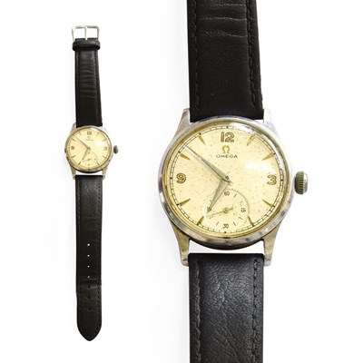 Lot 414 - A Stainless Steel Omega Wristwatch
