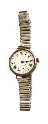 Lot 413 - A Silver Enamel Dial Rolex Wristwatch, 1914 15...