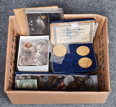 Lot 241 - Assorted Coins, Medallions and Trinkets, to...