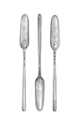 Lot A Set of Three George III Silver Marrow-Scoops