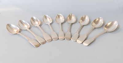 Lot 128 - A Set of Nine George IV and Victorian Silver...