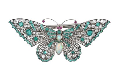 Lot 2309 - An En Tremblant Emerald, Opal, Ruby and...