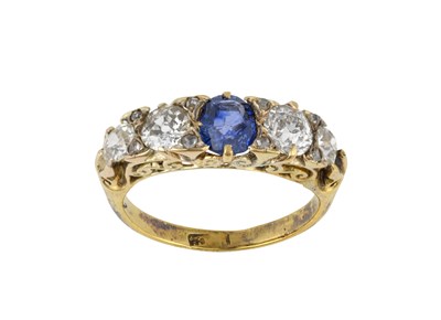 Lot 2260 - A Sapphire and Diamond Five Stone Ring the...