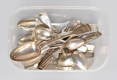 Lot 96 - A Collection of Victorian Silver Flatware,...