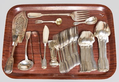 Lot 97 - A Victorian Silver Table-Service, Fiddle...
