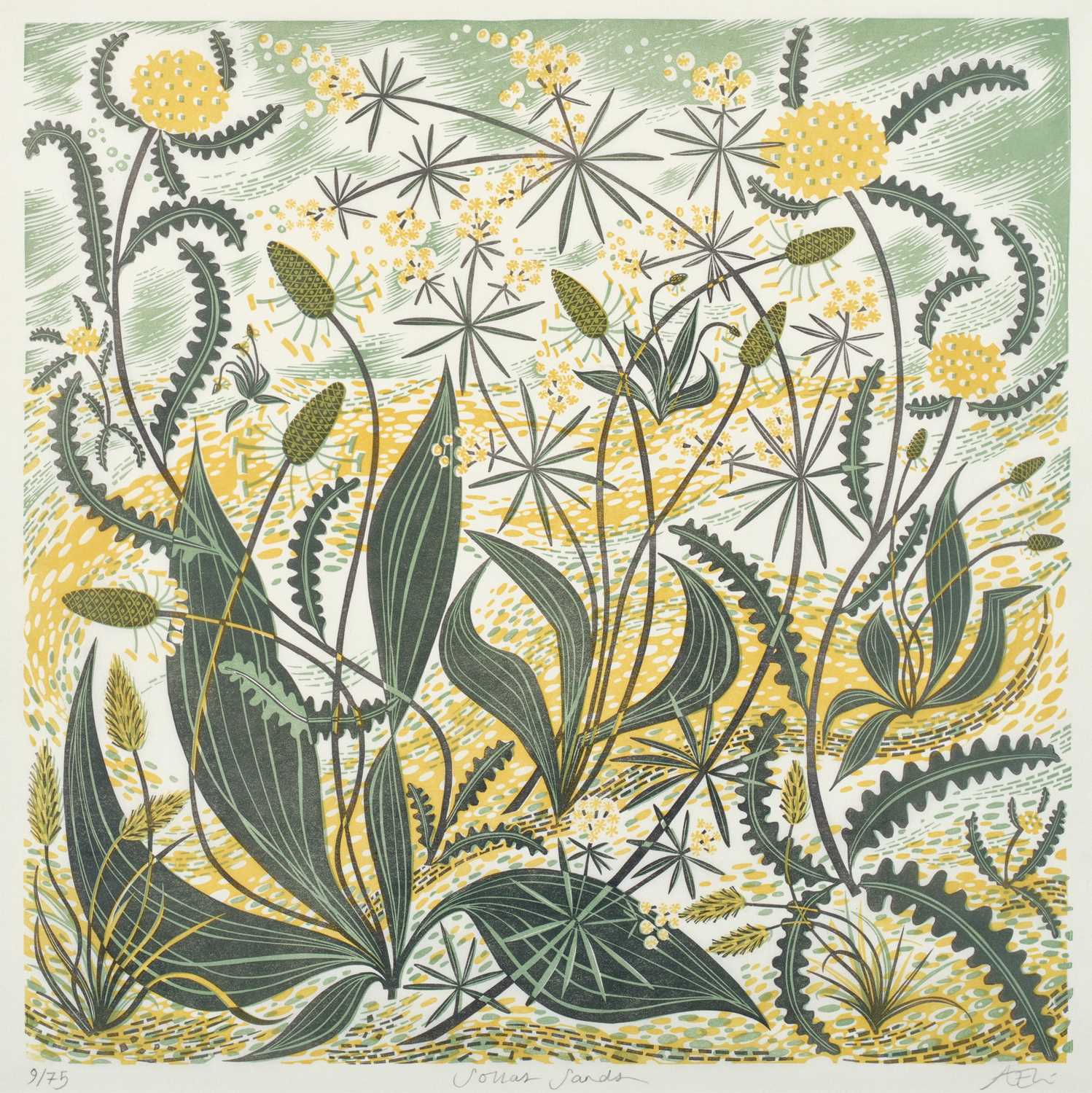 Lot 126 - Angie Lewin (b.1963) "Sollas Sands" Initialled,...