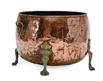 Lot 512 - A George III-Style Hammered Copper and Brass...