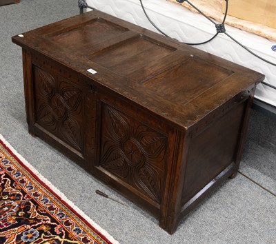 Lot 1400 - Late 17th Century Oak Coffer, with two...