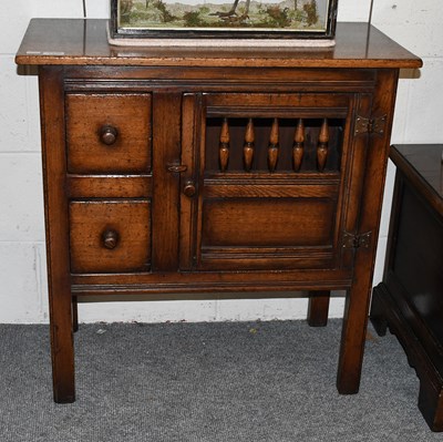 Lot 1330 - Titchmarsh and Goodwin Style Oak Food Cupboard,...