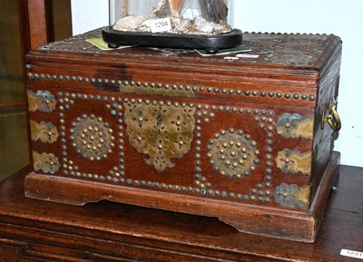 Lot 1232 - A Brass Bound Hardwood Spice Chest, 19th...