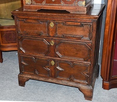 Lot 1231 - An Early 18th Century Oak Geometric Fronted...