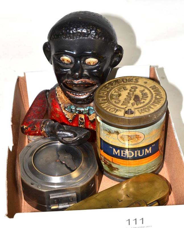 Lot 111 - Jolly Nigger' money box and sundry