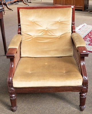 Lot 540 - William IV Mahogany Library Chair, with caned...
