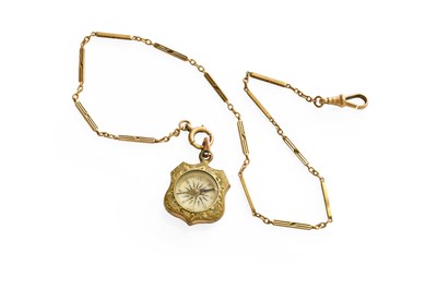 Lot 382 - A Watch Chain, clasps stamped 9ct, with...