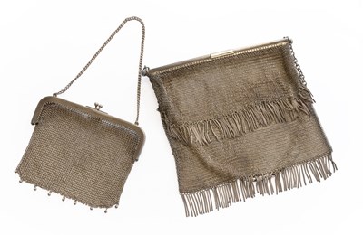 Lot 368 - Two Silver Mesh Purses, the largest measuring...
