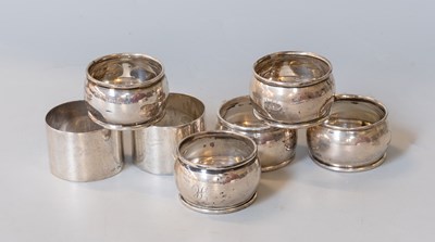 Lot 146 - Seven Various Silver Napkin-Rings, some...