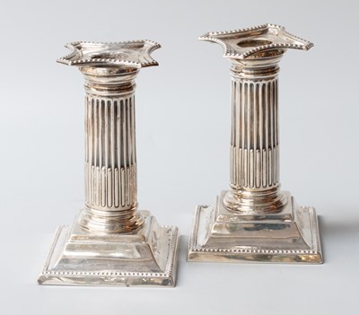 Lot 15 - A Pair of Edward VII Silver Candlesticks, by...
