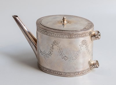 Lot 64 - A George III Silver Teapot, Maker's Mark SW,...