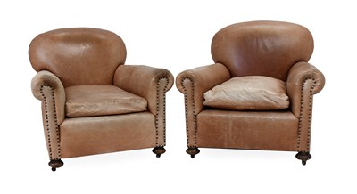 Lot 573 - A Pair of Early 20th Century Library Club...