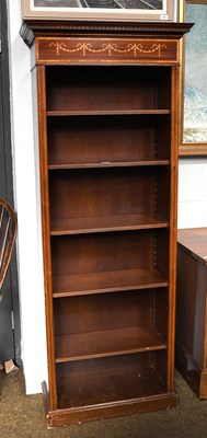Lot 579 - An Edwardian Inlaid Mahogany Bookcase with...