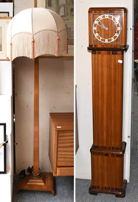 Lot 604 - An Art Deco Standard Lamp and small longcase...
