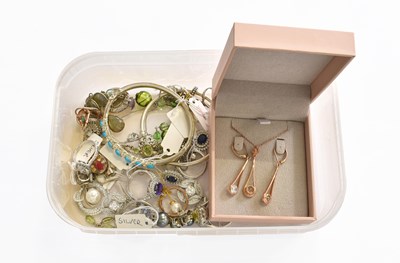Lot 357 - A Quantity of Silver and White Metal Jewellery,...
