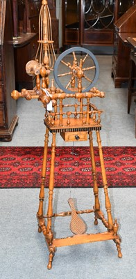 Lot 1281 - An Early 19th Century Spinning Wheel, with...
