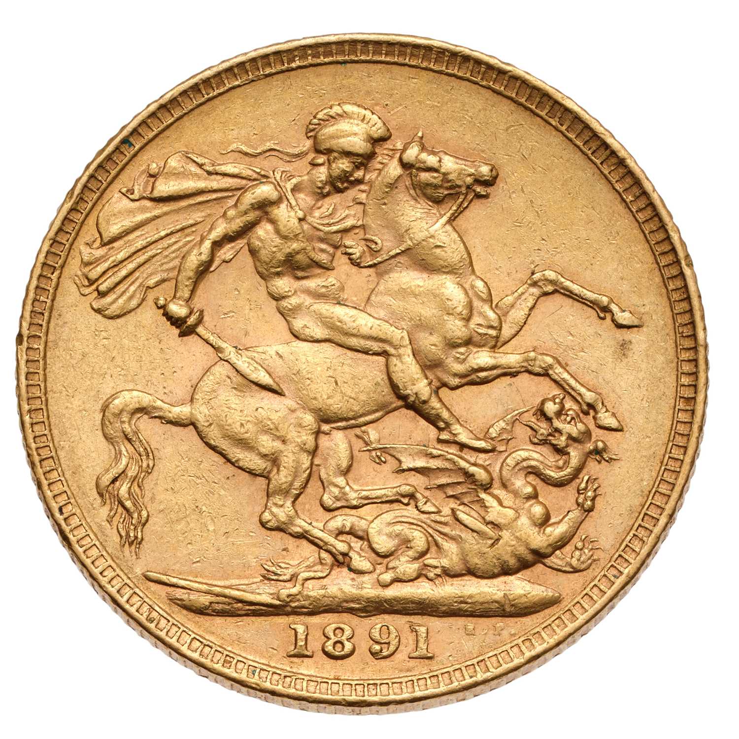 Lot 152 - Victoria, Sovereign 1891; very fine, reverse...