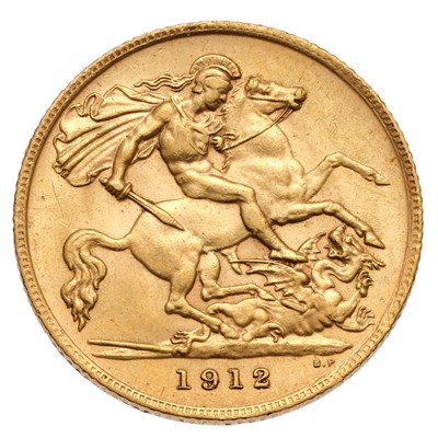 Lot 230 - George V, Half Sovereign 1912; extremely fine