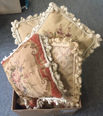 Lot 1119 - Nine 'Country House' Style Woolwork Cushions,...