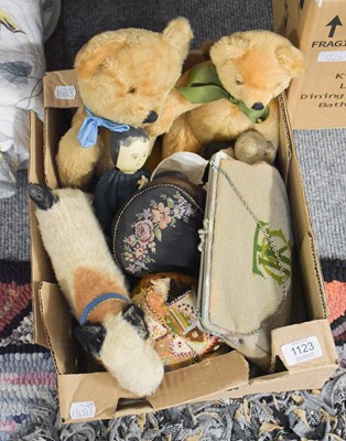 Lot 1123 - Soft Toys and Dolls comprising a standing...