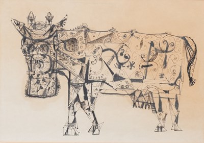 Lot 1044 - Leslie A Drummond (Contemporary) "Cow" Siged...