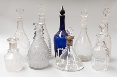 Lot 289 - Georgian and Later Cut Glass Decanters,...