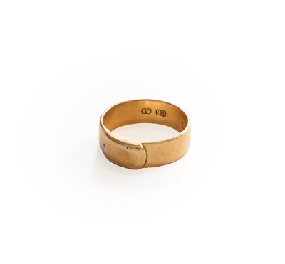 Lot 451 - An 18 Carat Gold Buckle Ring, finger size M (a....