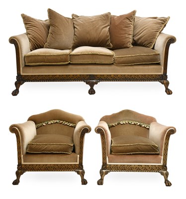 Lot 536 - An Early 20th Century Carved Mahogany Three...